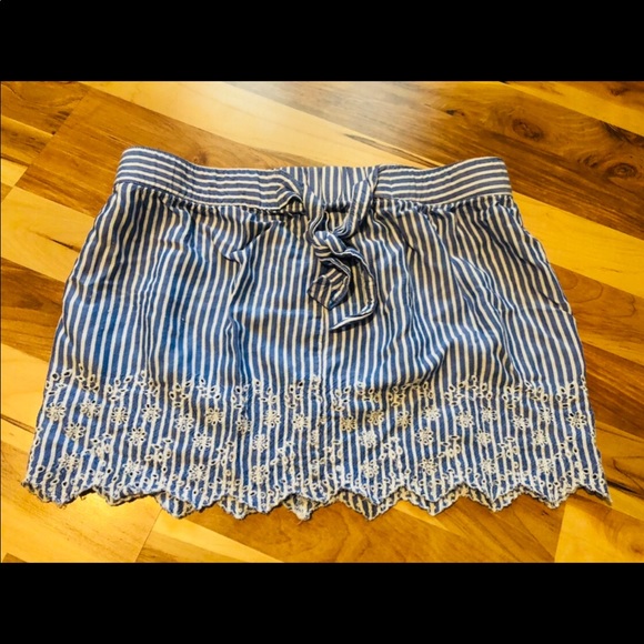 Striped Off-the-Shoulder Eyelet Top or Mini Skirt - Picture 13 of 13